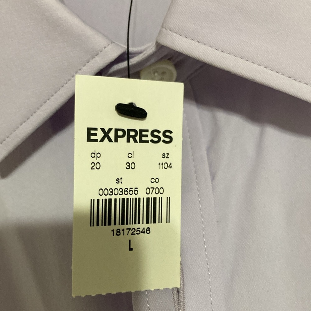 Express Lilac long sleeve dress shirt size large NWT - Picture 5 of 5